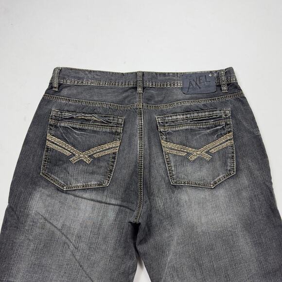 Super Sick Y2K Affliction Style wide-leg Grunge Faded Denim Streetwear pants - Picture 3 of 5